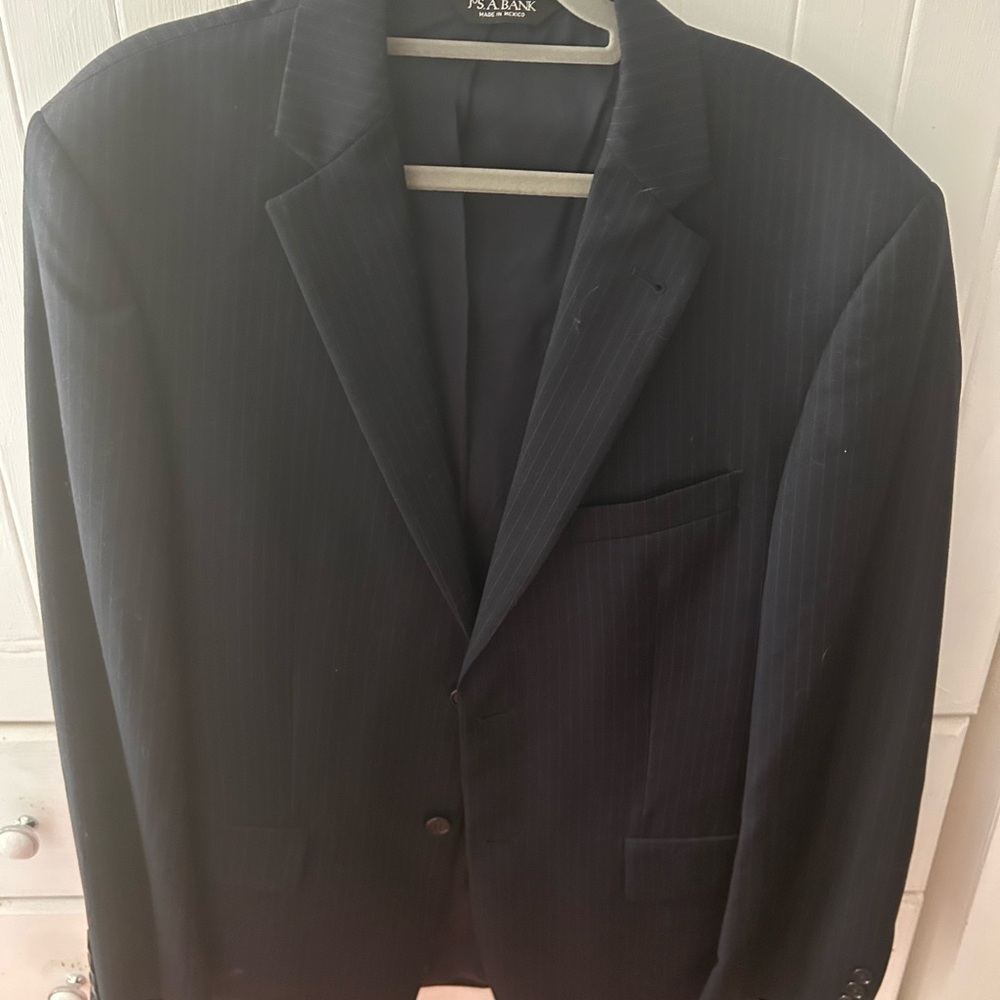 EOC JOSEPH A BANKS Blazer by Joseph A Bank Lined Black and White Stripes Blazer